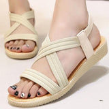 Sandals Ladies Flat Shoes Elastic Band Summer