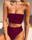 Swimwear female two pieces swimsuit High Waist Bikini