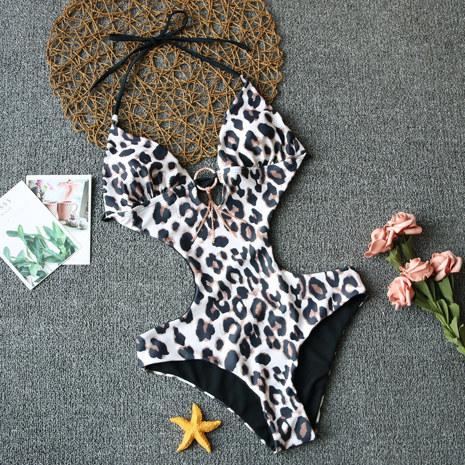 Deep V Monokini Bodysuit Backless Bathing
