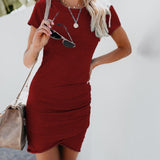 Solid Bodycon Slim Party Dress Casual Bodycon Beach Dress