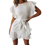 Ruffled party dress beach