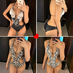 Deep V Monokini Bodysuit Backless Bathing